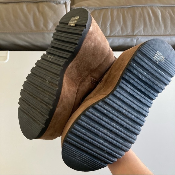 Free People Sabrina Mary Jane Taupe Suede Platforms Sz 37 - Picture 8 of 11